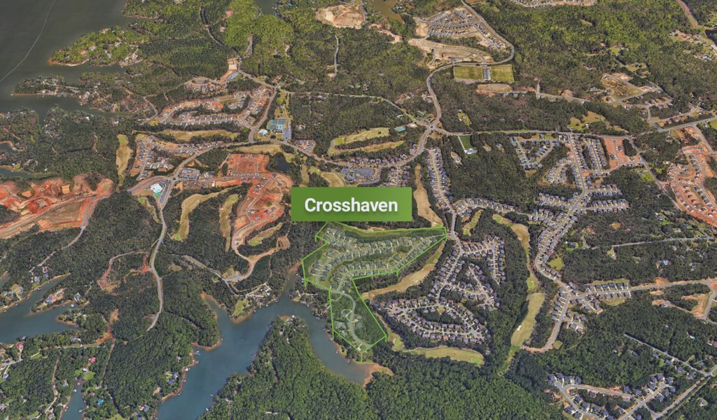 Crosshaven neighborhood outline shown on a Google Earth map