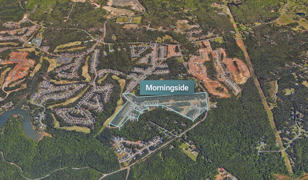 Morningside neighborhood outline shown on a Google Earth map