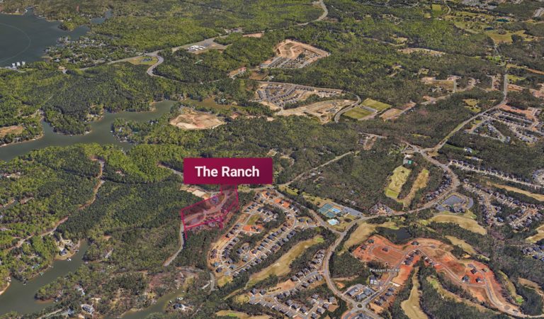 The Ranch neighborhood outline shown on a Google Earth map